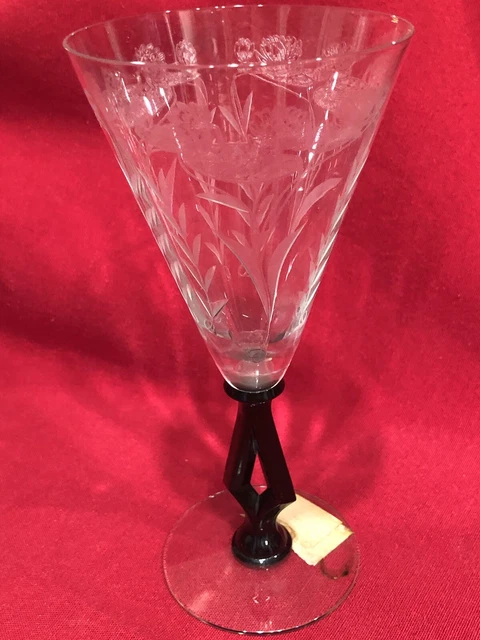 Victoria Regina Art Moderne Morgantown Glass Water Goblets, 12 Available