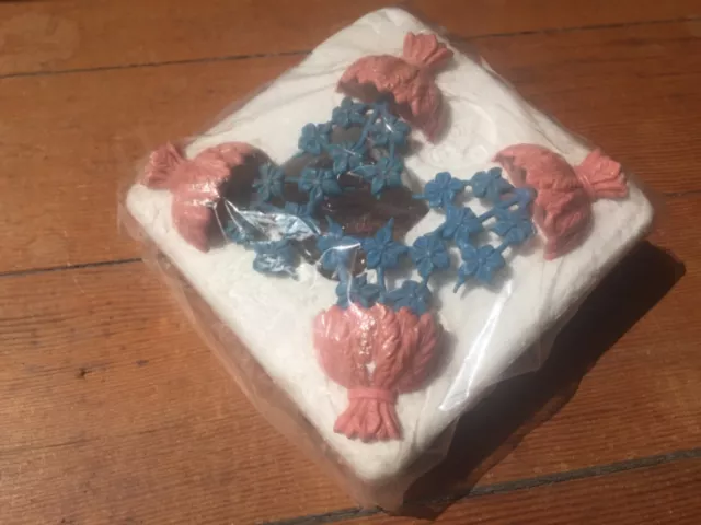 4 Vintage Blue Pink Floral Flower Retro Push Pin Curtain Tie Backs Thumb Tacks