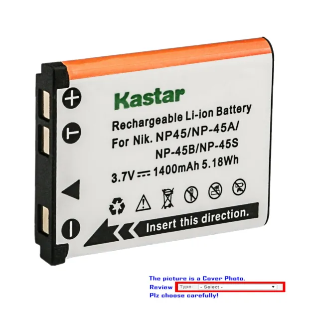 Kastar Battery Pack Replacement for Fujifilm NP-45A NP-45B NP-45S BC-45 BC-45B