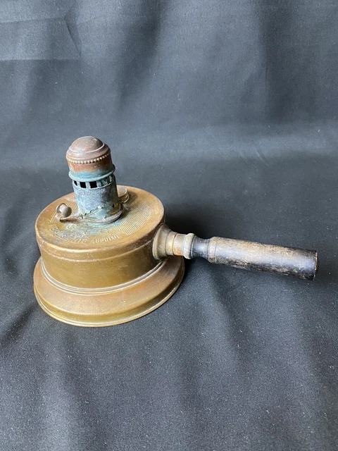 Grand Réchaud à Pétrole Ancien – Laiton Vintage – Chauffe-plat – 26x23cm