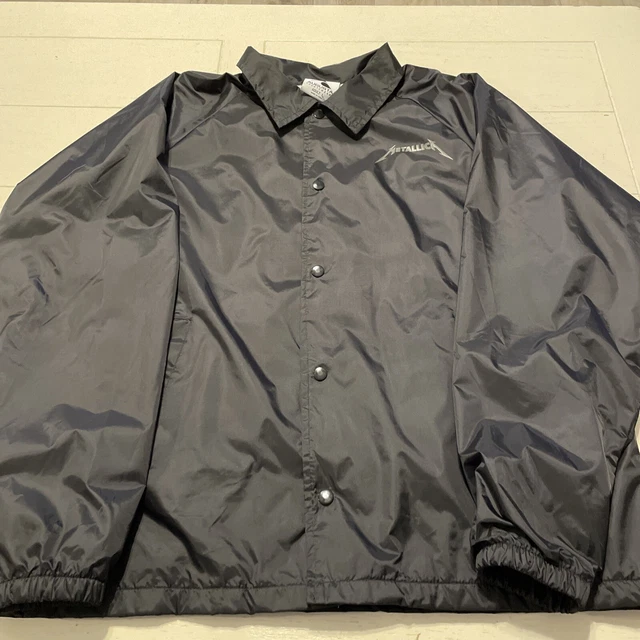 Metallica Augusta Sportswear Large Button Front Windbreaker Jacket Ninja Star