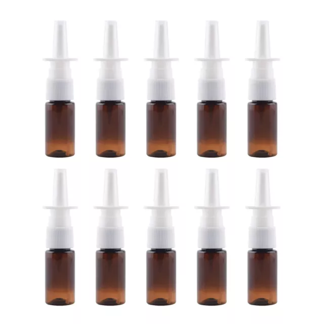 10x 10ml Brown Plastic Bottles Fine Mist Atomizers Perfume Storage