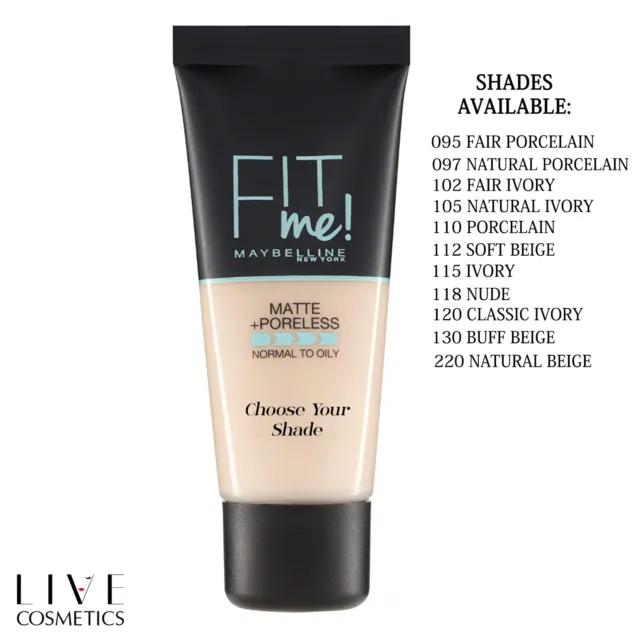 Maybelline Fit Me matte & porlose Foundation 30 ml ** WÄHLEN SIE IHREN SCHATTEN **