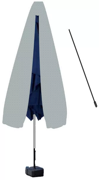 Housse grise pour parasol droit 188cm avec tige gamme HB-ELITE