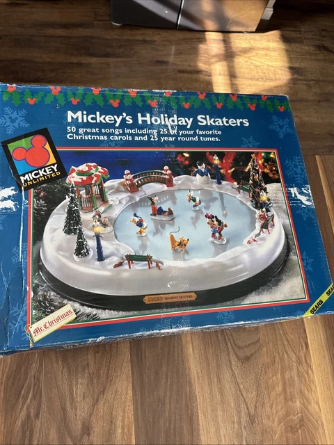 VINTAGE DISNEY MR. CHRISTMAS Mickeys Holiday Skaters Ice