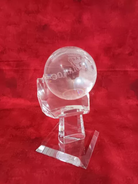 Crystal World In The Palm Of Hand Globe Award Great For College Grads