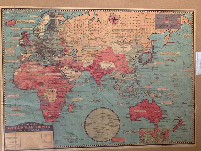 MAP OF THE world war fronts with date 5th edition £50.00 - PicClick UK