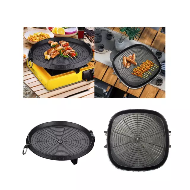 Korean Grill Pan Aluminium Baking Tray for Yard Restaurant Outdoor Camping