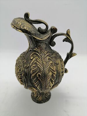 Vintage OLD Jar teapot solid Ornate Worked brass bronze Victorian Style antique