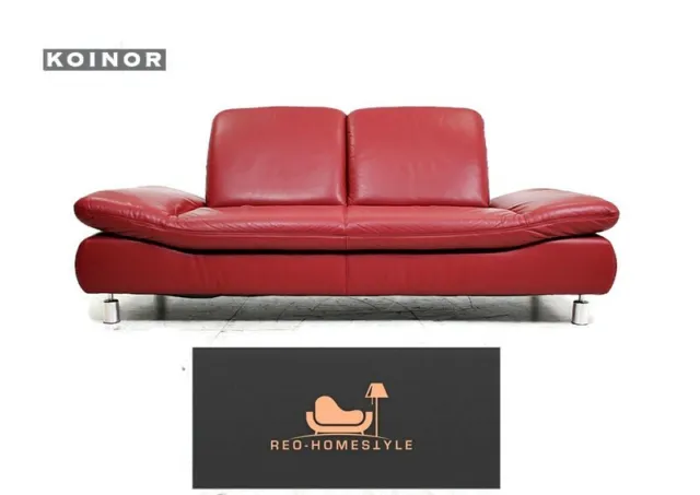 Koinor Rivoli Zweisitzer Sofa Leder Rot Couch Wohnen Funktion Sitzen Designer
