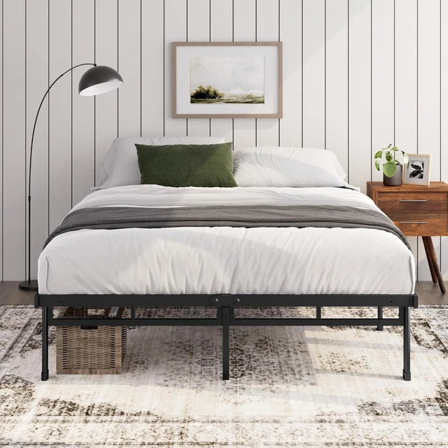 DOUBLE BED FRAME Metal bed frame with Underbed storage and steel slat