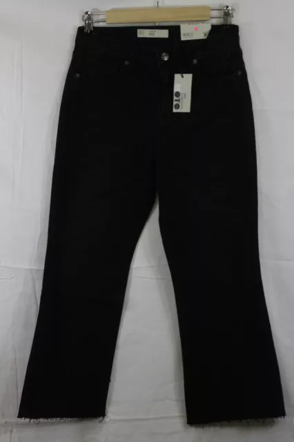 Womens Topshop Moto Black Dree Cropped Kick Flare Jeans Size 28 x 30 NWT $99