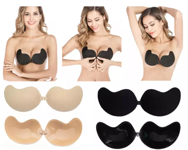 Adhesive Invisible Silicone Strapless Backless Lace-up Stick On