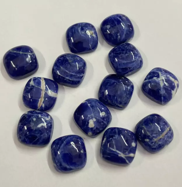 Naturale Sodalite Cuscino Forma Cabochon Semipreziose Sfuso Gemme Blu Color