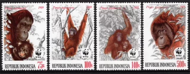 Indonesia 1989 Endangered Animals - The Orangutan SG 1920/23 Cat £38 MNH