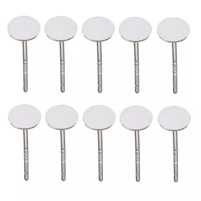 5X 925 Sterling Silver Ear Stud Pin Base Earrings Posts Flat Pad DIY Jewellery