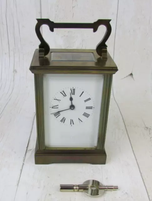 Vintage Brass  8 Day Carriage clock