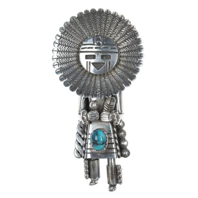 Toby Henderson Navajo Kachina Pendant/pin with turquoise