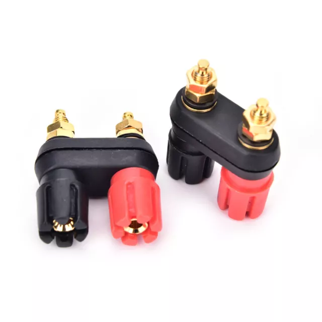 2pc banana plug binding post terminal connector socket dual female banana pl S# 2