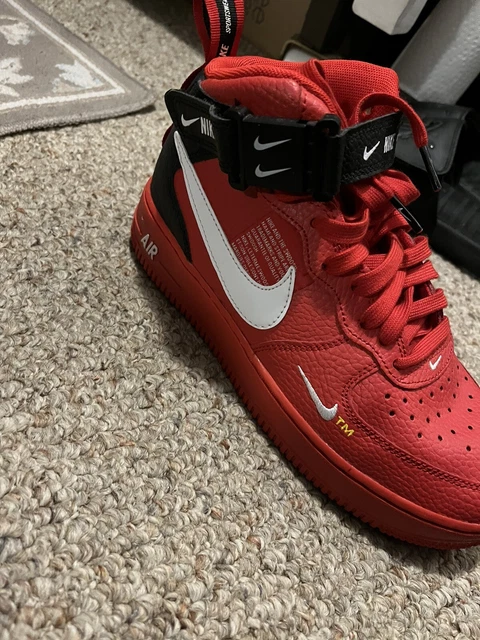 Nike air force 1 mid sales utility lv8 university red black