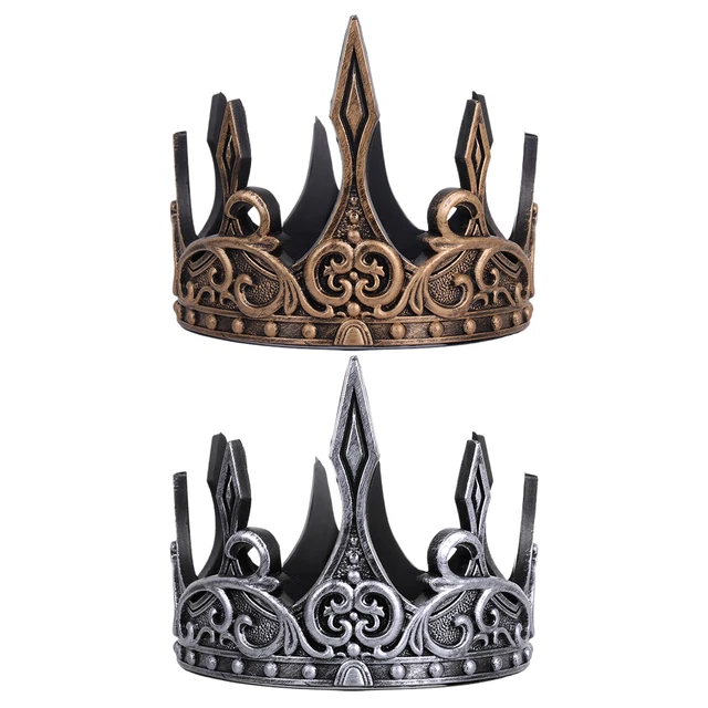 SOFT PU KING Crown Fancy Dress Accessory Medieval King Crown Headwear £