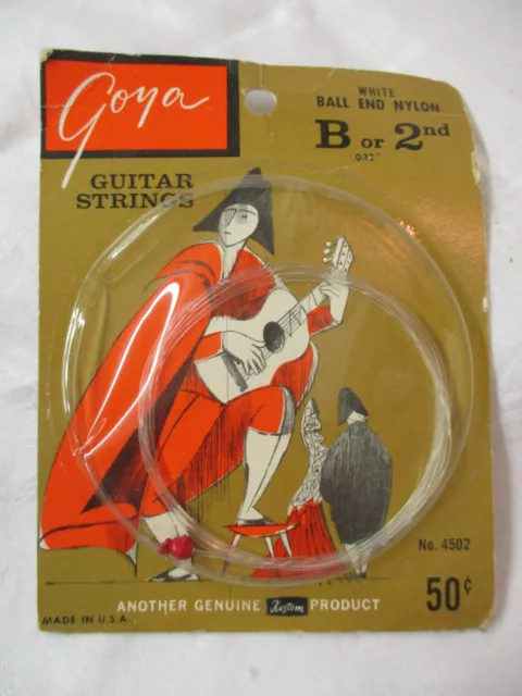 Vintage Goya Guitar String clear nylon Ball end B or 2nd