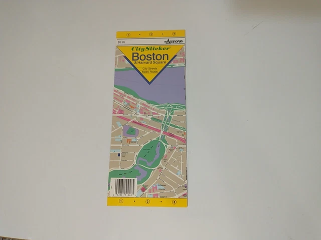 VTG Travel Map BOSTON & Harvard Square STREET GUIDE 2000 Laminated City Slicker
