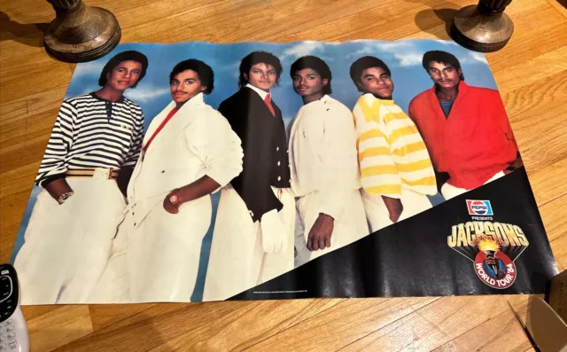 VINTAGE POSTER ~ Michael Jackson World Tour 1984 Pepsi 22x35" Original