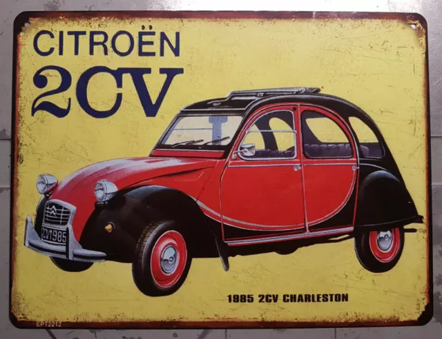 Plaque metal vintage Citroën 2cv Charleston