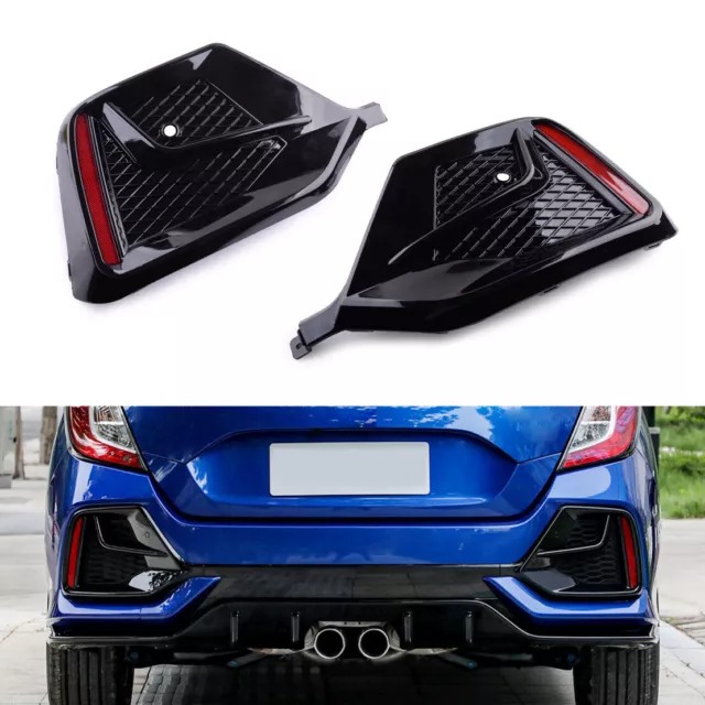 2x Rear Bumper Fog Lamp Bezel Cover Trim fit for Honda Civic Type R 2017-2021