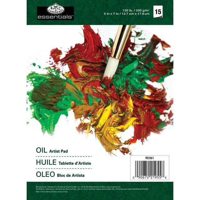 Paquete de 6 almohadillas de papel para artista color óleo esenciales(TM) 5""X7""-17 hojas -RD361