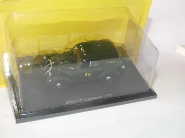 SIMCA 5 FOURGONNETTE 1938 PTT LA POSTE UNIVERSAL HOBBIES ATLAS 1:43 blister