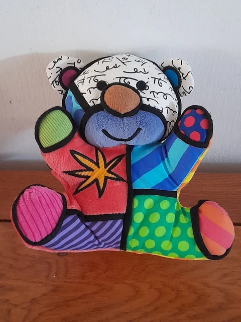 Romero Britto Pop Plush Festive Bear Small  Soft Toy Retro-Style