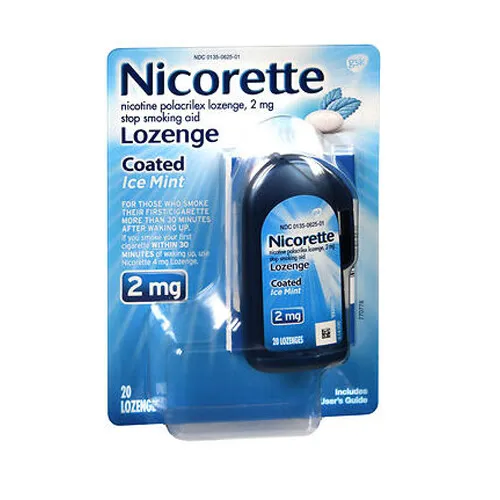 Nicorette Nicotine Polacrilex Pastilles Revêtu Glace Menthe 2mg 20 Chaque Par