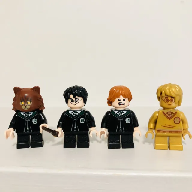 Lego Harry Potter Ron Hermione Minifigure Lot 20th Anniversary Gold Toy Wand