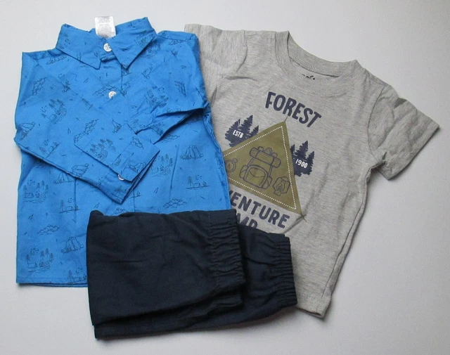 New Infant Baby Boys 12 Months  Little Rebels 3 Piece Outfit Shirt Pants T-Shirt