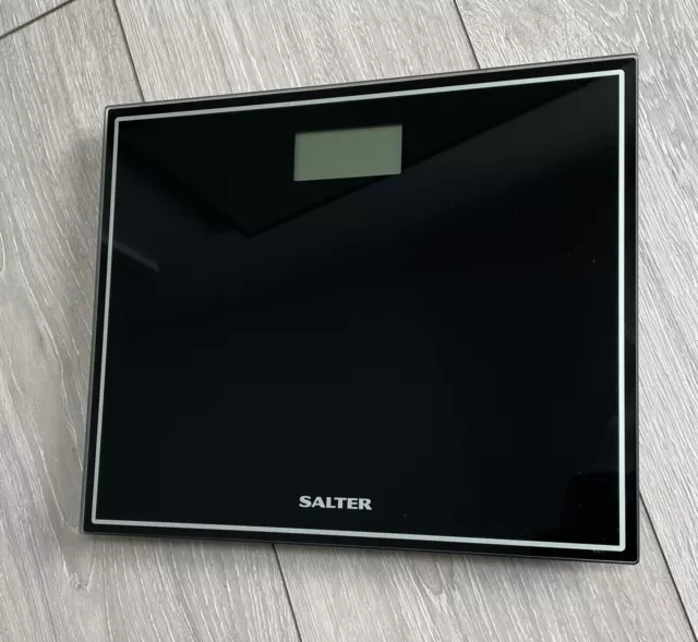 Salter Black Easy Read Toughened Glass Electronic Bathroom Scale