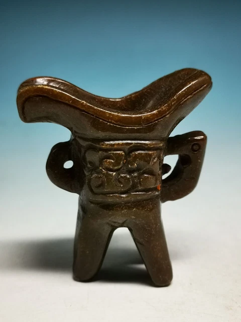 Rare Ancient Chinese Old Jade Hand Carved Ancient Shang Period Wine Glass M95