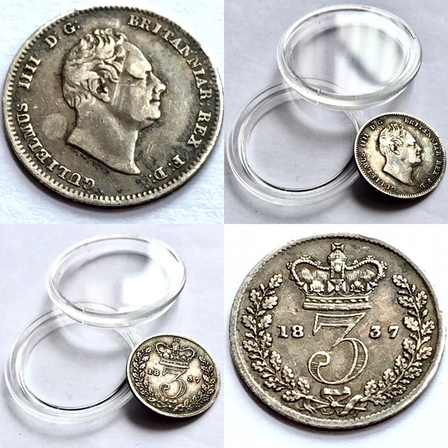 Rare Antique 1837 William IV Maundy Issue Threepence Coin (Investment Condition)