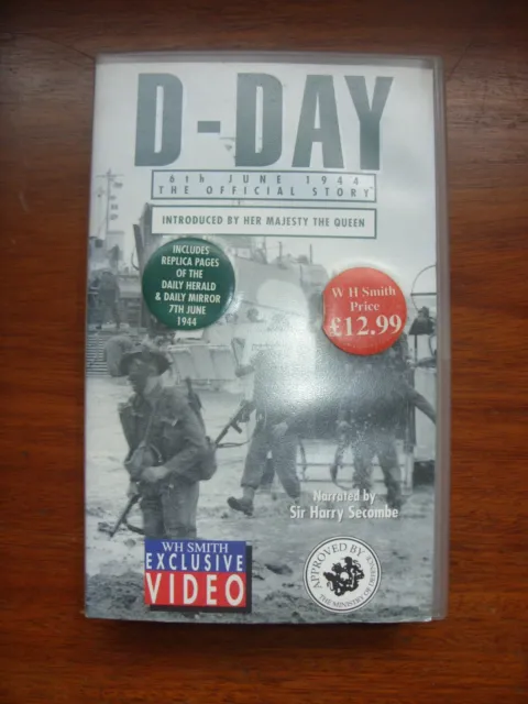 D-Day: The Official Story, 1994 VHS video, 80 mins, with replica newspaper pages 2