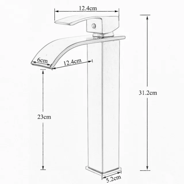 Chrome Mitigeur Robinet Cascade Laiton Lavabo évier Mixer Cuivre Salle de Bain 2