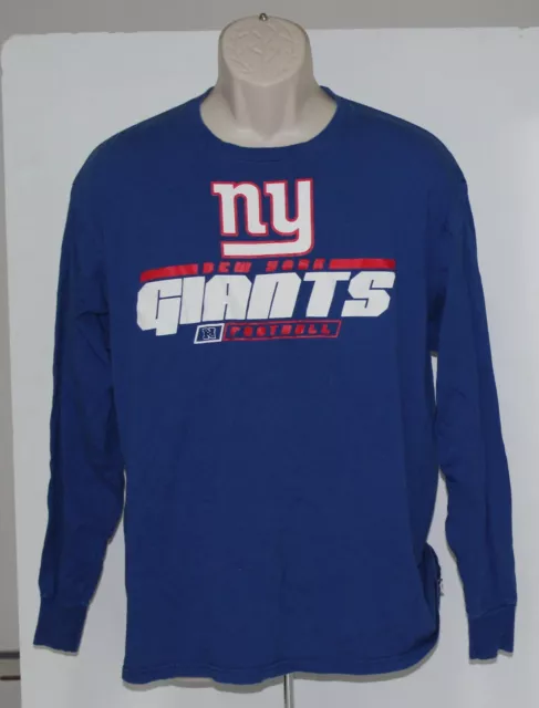 New York Giants Football NFL Team Apparel Men's Large Blue Long Sleeve Shirt