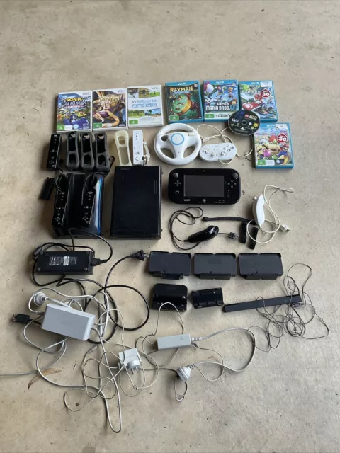 nintendo wii u console BLACK and accessories Job Lot Games Etc