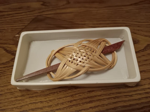 Vintage Woven Wicker Stick Barrette New In Package Hair Clip NOS
