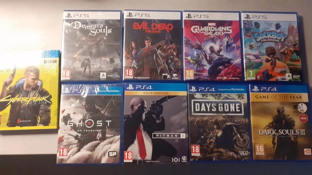 Lot jeux ps5/ps4 Demon's souls/Sackboy/Evil Dead/Marvel Guardians of the galaxy