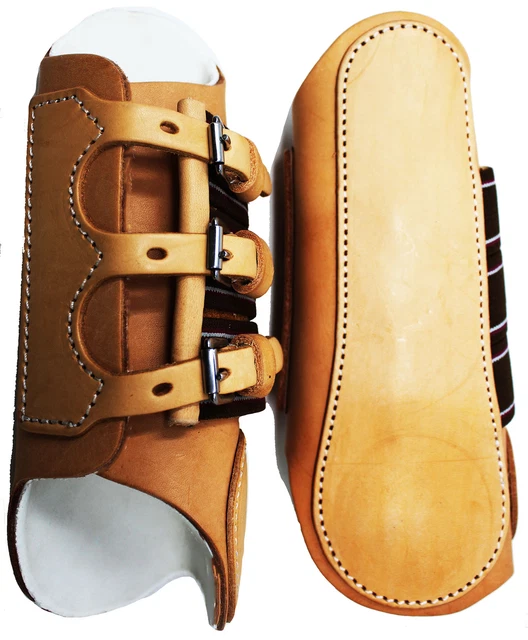 Horse Natural Tan Leather Sports Medicine Splint Boots Amish Tack Pony 4121NT Horse Natural Tan Leather Sports Medicine Splint Boots Amish Tack Pony 4121NT