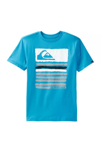 Quiksilver Big Boy's S Painter Turquoise Blue Graphic Short Sleeve Tee T-Shirt