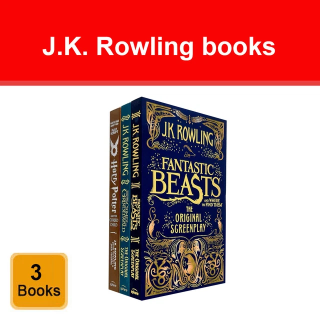 J.K. ROWLING 3 Books Set Fantastic Beasts Crimes of Grindelwald