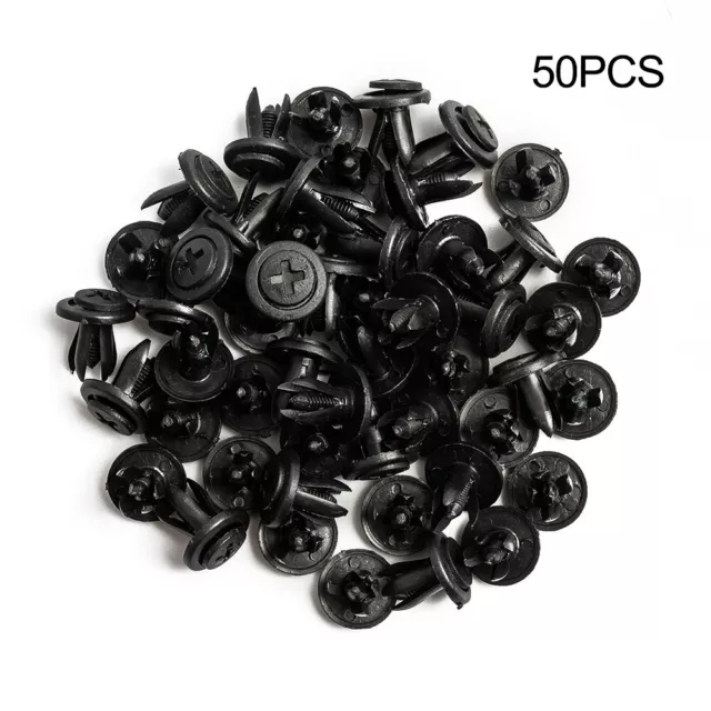 50x 6mm Auto Karosserie Plastik Verschluss Druck Rand Clips Stecker Niet Kit