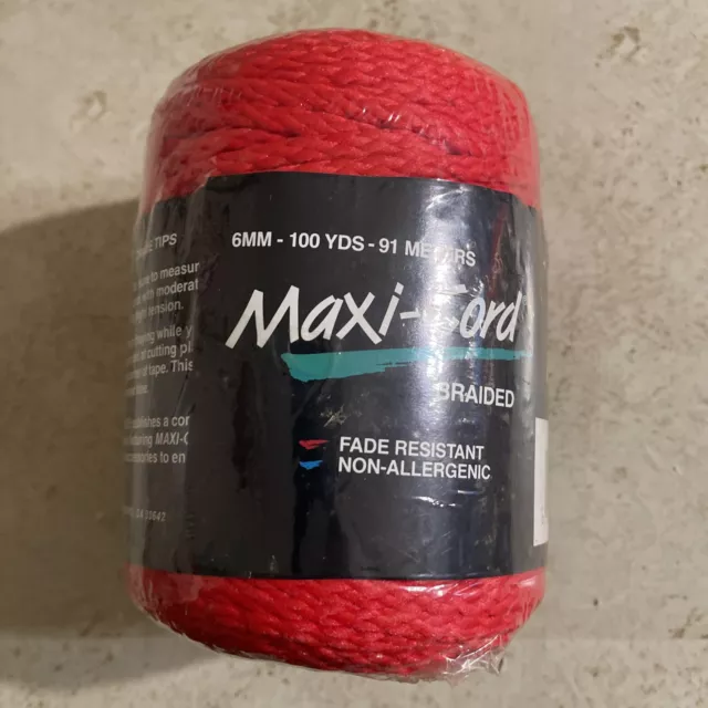 Macrame Maxi-Cord Polipropileno Trenzado 6 mm 100 yardas Rojo
